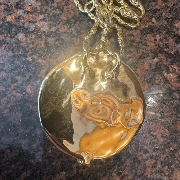 Alexis Bittar
Brut Link Large Stone Disc Pendant Necklace, Green Agate - Picture 5 of 7